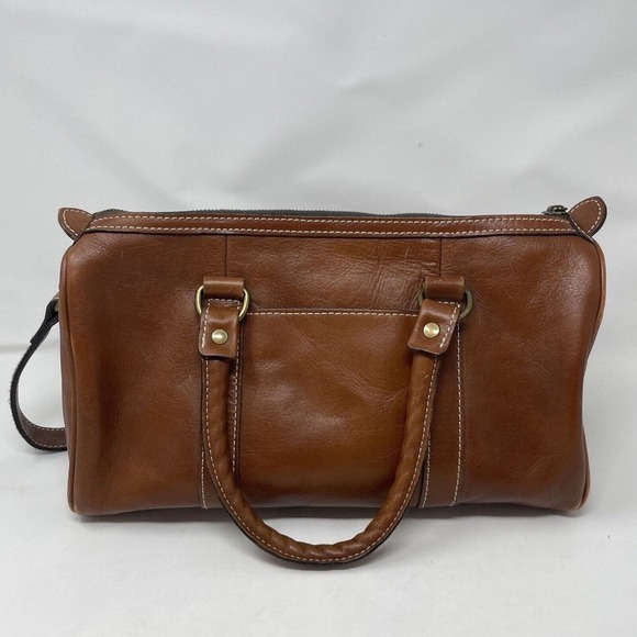 Patricia Nash Crossbody Tote Bag Cognac Brown Leather Handbag - Picture 4 of 16